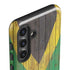 Jamaican Flag Dark Wood Galaxy S25 Plus Impact Case